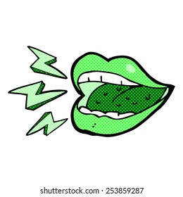 retro comic book style cartoon smiling halloween mouth