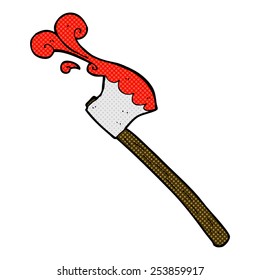 retro comic book style cartoon bloody axe