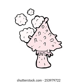 retro comic book style cartoon mushroom