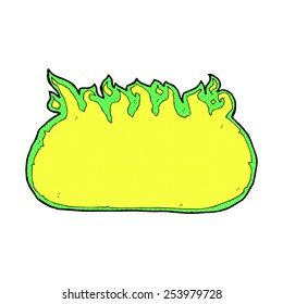 estilo quadrinho retrô desenho animado verde fogo borda