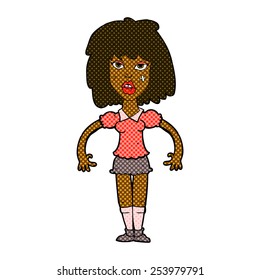 retro comic book style cartoon girl fight
