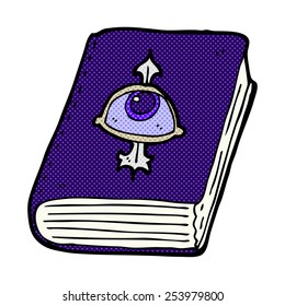 libro de historietas retro caricatura libro de hechizos mágicos