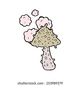 retro comic book style cartoon weird mushroom