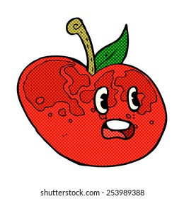 manzana de dibujos animados estilo libro de historietas retro