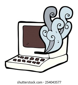 retro comic book style cartoon old computer