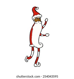 retro comic book style cartoon skinny santa