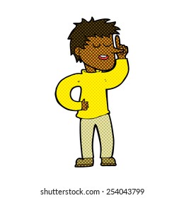 retro comic book style cartoon man with idea
