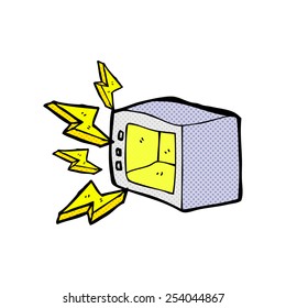 dibujos animados de estilo retro de historieta microondas
