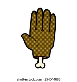 caricatura de estilo retro de historietas con mano cortada