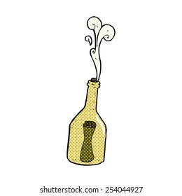 carta de dibujos animados estilo libro de historietas retro en una botella