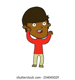 retro comic book style cartoon happy man