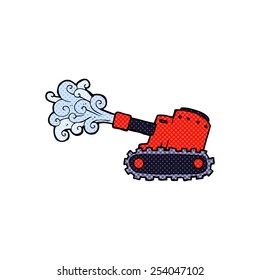retro comic book style cartoon army tank