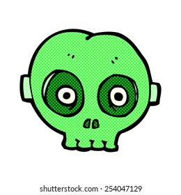 retro comic book style cartoon halloween skull mask