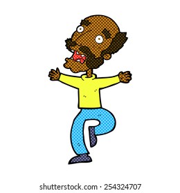 retro comic book style cartoon old man having a fright