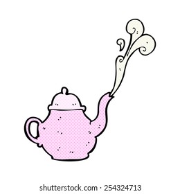 retro comic book style cartoon teapot