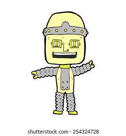robot de ondear dibujos animados estilo historieta retro
