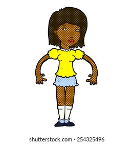 retro comic book style cartoon woman looking sideways