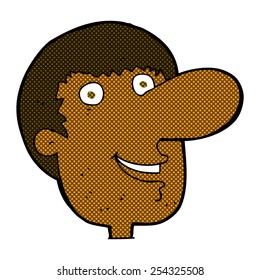 retro comic book style cartoon happy male face