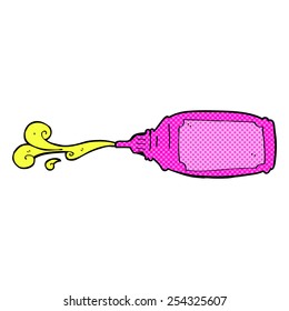 retro comic book style cartoon squirting bottle