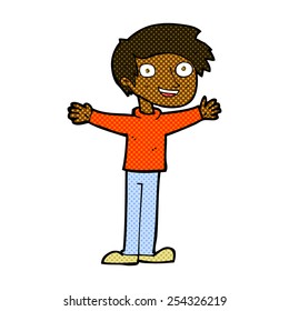 retro comic book style cartoon enthusiastic man