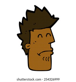 retro comic book style cartoon man feeling sick