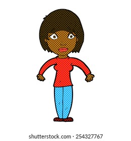 retro comic book style cartoon surprised woman