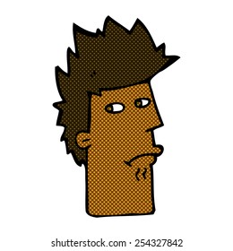 retro comic book style cartoon nervous expression