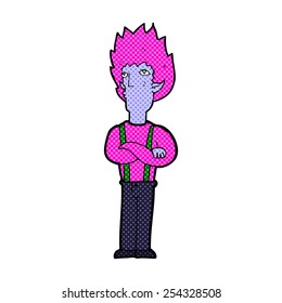 retro comic book style cartoon vampire man