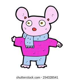 ratón de dibujos animados estilo historieta retro en ropa
