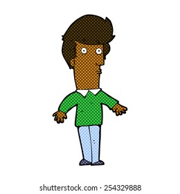 retro comic book style cartoon startled man