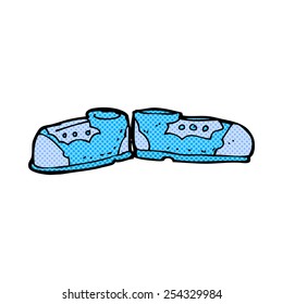 retro comic book style cartoon old shoes