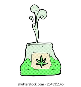 retro comic book style cartoon bag of weed