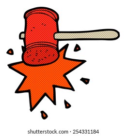 retro comic book style cartoon hammer