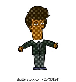 retro comic book style cartoon bored man
