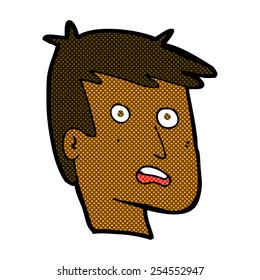 retro comic book style cartoon unhappy face