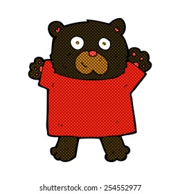 retro comic book style cartoon cute black bear
