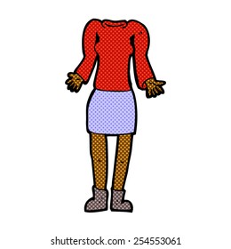 retro comic book style cartoon female body shrugging shoulders (mix and match retro comic book style cartoons or add own photos)
