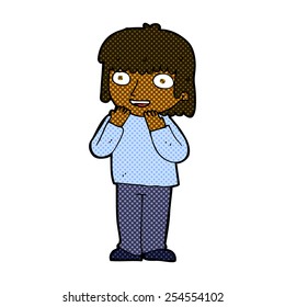retro comic book style cartoon excited person