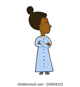 retro comic book style cartoon strict victorian teacher