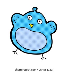 retro comic book style cartoon fat bird