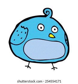 pájaro de dibujos animados estilo libro de historietas retro