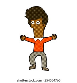 retro comic book style cartoon startled man