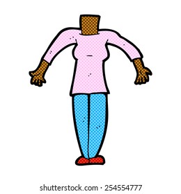 retro comic book style cartoon female body