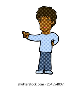 retro comic book style cartoon pointing man
