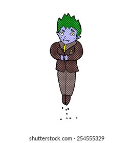 caricatura estilo libro de historietas retro vampiro flotante