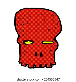 retro comic book style cartoon spooky skull