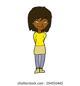 historieta estilo retro caricatura mujer feliz