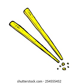 estilo de historieta retro chopsticks de dibujos animados