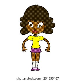 retro comic book style cartoon pretty woman