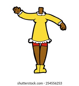 caricatura estilo libro de historietas retro cuerpo femenino